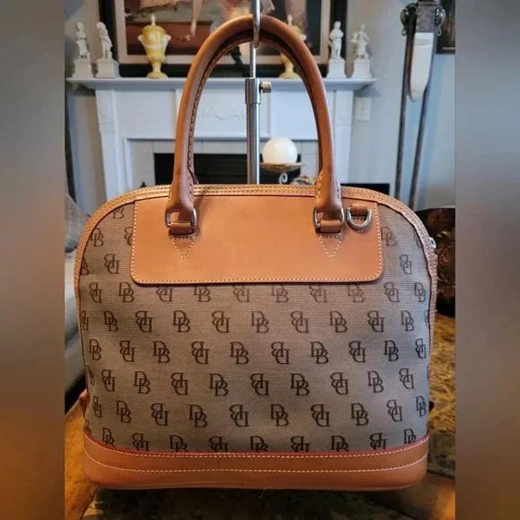 Dooney & Bourke Tan and Brown Satchel Bag - Picture 2 of 12